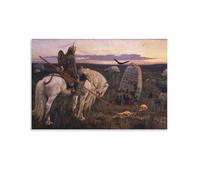 Stampa artistica da parete su tela di Viktor Vasnetsov al crocevia su tela, per ambienti estetici, 50 x 75 cm