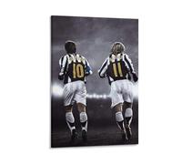 Stampa artistica da parete su tela, motivo: Alessandro del Piero è un famoso giocatore di calcio italiano, 20 x 30 cm