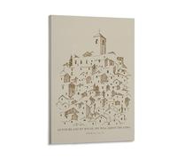 Stampa artistica da parete su tela, motivo: As For Me And House Will Serve The Lord, per soggiorno, camera da letto, bagno, ufficio, casa, 30 x 45 cm