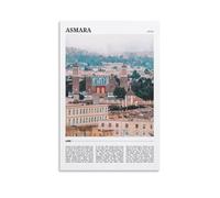 Stampa artistica da parete su tela, motivo: Asmara in Eritrea, con vivace città, per soggiorno, camera da letto, bagno, ufficio, casa, 30 x 45 cm