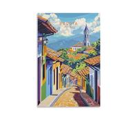 Stampa artistica da parete su tela, motivo: Bogotà, Colombia, per soggiorno, camera da letto, bagno, ufficio, decorazione per la casa, 40 x 60 cm