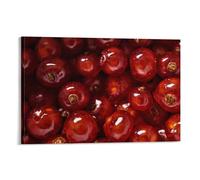 Stampa artistica da parete su tela, motivo: cibo con ribes rosso e nero, poster artistico per stanza, 60 x 90 cm