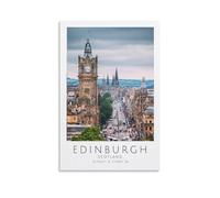 Stampa artistica da parete su tela, motivo: città di Edimburgo, Scozia, punto di riferimento dei viaggi, per soggiorno, camera da letto, bagno, ufficio, decorazione per la casa, 40 x 60 cm