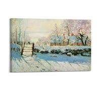 Stampa artistica da parete su tela, motivo: Claude Monet (gazza), decorazione artistica da parete, decorazione per la casa, 30 x 45 cm