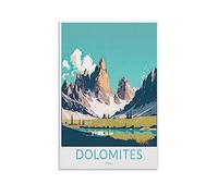Stampa artistica da parete su tela, motivo: Dolomiti Italia, 20 x 30 cm, poster decorativo moderno per camera da letto