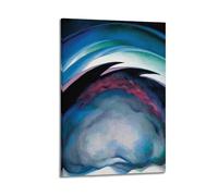 Stampa artistica da parete su tela, motivo: Georgia O'Keeffe Famous Paint (From The Plains I), poster decorativo vintage con musica e film, per soggiorno e camera da letto, 30 x 45 cm, con cornice