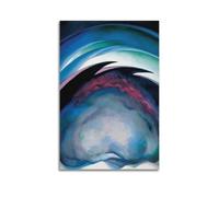 Stampa artistica da parete su tela, motivo: Georgia O'Keeffe Famous Paint (From The Plains I), poster decorativo vintage con musica e film, per soggiorno e camera da letto, 40 x 60 cm, senza cornice