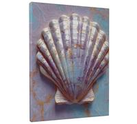 Stampa artistica da parete su tela, motivo marino, viola e blu, arte astratta costiera per soggiorno, camera da letto, bagno, casa sulla spiaggia, estetica 40,6 x 50,8 cm