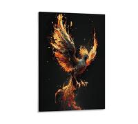 Stampa artistica da parete su tela, motivo: mitologia greca norrena, fenice nascente, decorazione moderna per la casa, 20 x 30 cm