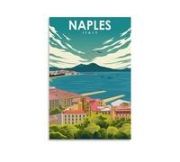 Stampa artistica da parete su tela, motivo: Napoli Italia, vintage, stampa artistica da parete, poster decorativo per camera da letto, 30 x 45 cm