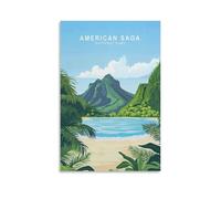 Stampa artistica da parete su tela, motivo: paesaggio urbano minimalista con Parco nazionale delle Samoa americane, poster per soggiorno, camera da letto, bagno, ufficio, decorazione per la casa, 30 x