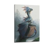 Stampa artistica da parete su tela, motivo palude con Wyvern con punta rossa, poster decorativo moderno per camera da letto, per camera da letto, 20 x 30 cm