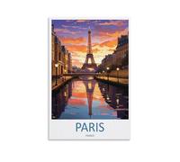 Stampa artistica da parete su tela, motivo: Parigi, amanti dei viaggi, poster per soggiorno, camera da letto, bagno, ufficio, decorazione per la casa, 40 x 60 cm