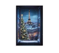 Stampa artistica da parete su tela, motivo: Parigi invernale, per soggiorno, camera da letto, bagno, ufficio, decorazione per la casa, 40 x 60 cm