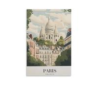 Stampa artistica da parete su tela, motivo: Parigi, Sacr Cœur, Basilica, Francia, per soggiorno, camera da letto, bagno, ufficio, decorazione per la casa, 30 x 45 cm