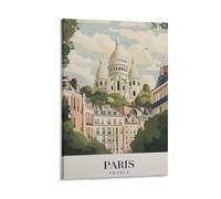 Stampa artistica da parete su tela, motivo: Parigi, Sacr Cœur, Basilica, Francia, per soggiorno, camera da letto, bagno, ufficio, decorazione per la casa, 30 x 45 cm