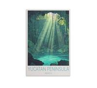 Stampa artistica da parete su tela, motivo: penisola dello Yucatan, Messico, America settentrionale, per soggiorno, camera da letto, bagno, ufficio, decorazione per la casa, 50 x 75 cm