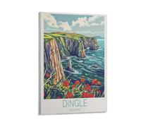 Stampa artistica da parete su tela, motivo: penisola di Dingle, Irlanda, per soggiorno, camera da letto, bagno, ufficio, decorazione per la casa, 40 x 60 cm