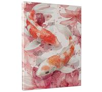 Stampa artistica da parete su tela, motivo: pesce carpa, stampe ad acquerello, decorazione estetica stagionale per la casa, soggiorno, camera da letto, ufficio, tela avvolta 40,6 x 50,8 cm