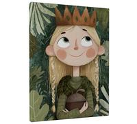 Stampa artistica da parete su tela, motivo: ragazza della foresta, stampa con illustrazioni della natura, simpatica decorazione da parete per la camera dei bambini, stanza dei giochi, tela avvolta 20