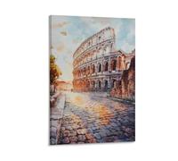Stampa artistica da parete su tela, motivo: Roma con paesaggio urbano, souvenir dell'Italia, per soggiorno, camera da letto, bagno, ufficio, decorazione per la casa, 30 x 45 cm