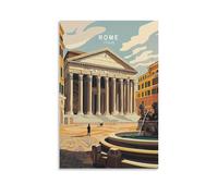 Stampa artistica da parete su tela, motivo: Roma, Italia, viaggi, città, per soggiorno, camera da letto, bagno, ufficio, decorazione per la casa, 50 x 75 cm