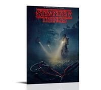 Stampa artistica da parete su tela, motivo "Stranger Things", stile moderno, per la camera da letto, la musica e il film, 50 x 75 cm, con cornice
