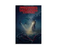 Stampa artistica da parete su tela, motivo "Stranger Things", stile moderno, per la camera da letto, per la camera da letto, musica, film, 60 x 90 cm, senza cornice