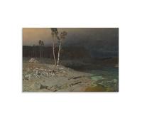 Stampa artistica da parete su tela, motivo: Sull'isola di Valaam, Arkhip Kuindzhi, poster decorativo moderno per la casa, 30 x 45 cm