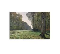 Stampa artistica da parete su tela, motivo: The Road to Bas-Breau, Fontainebleau di Claude Monet, stampa artistica da parete, 60 x 90 cm