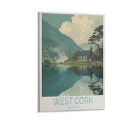 Stampa artistica da parete su tela, motivo: West Cork Irlanda, per soggiorno, camera da letto, bagno, ufficio, decorazione per la casa, 30 x 45 cm