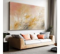 Stampa artistica da parete su tela per soggiorno, decorazione astratta con piante sognanti e piume, moderna opera d'arte pop per camera da letto, ufficio, casa, bagno, decorazione 140 x 70 cm, senza