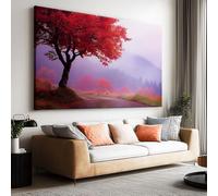 Stampa artistica da parete su tela per soggiorno, decorazione da sogno, nebbiosa, foresta autunnale, moderna opera d'arte pop per camera da letto, ufficio, casa, bagno, decorazione 140 x 70 cm, senza