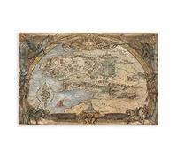 Stampa artistica da parete su tela per soggiorno, mappa della Terra di Mezzo, immagini del Signore degli Anelli, stampe artistiche per la casa per camera da letto e ufficio, galleria con cornice in