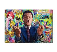 Stampa artistica da parete su tela, poster del film The Wolf of Wall Street, ingegneria finanziaria, graffiti, 58 x 88 cm, senza cornice