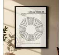 Stampa artistica da parete su tessuto con testo della canzone a spirale, decorazione personalizzata, poster con testo musicale incorniciato, regalo sentimentale per marito, arte da parete in tessuto