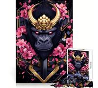 Stampa artistica del gorilla samurai, animale, puzzle da 1000 pezzi per adolescenti, stimola la memoria, calma, evasione, schema, assemblaggio, calda sorpresa (38x26cm)
