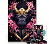 Stampa artistica del gorilla samurai, puzzle da 1000 pezzi per adolescenti, gioco di puzzle, divertimento, tagli netti, oggetto da collezione (50x75cm)