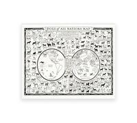 Stampa Artistica Della Tabella Delle Razze Canine Vintage, Poster Mappa Dei Cani Di Tutte Le Nazioni, Amante Degli Animali, Negozio Di Animali, Dipinto Su Tela, Decorazione Da Parete, Formato A1 50X70