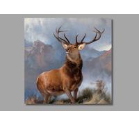 Stampa artistica di cervo Sika, famoso dipinto su tela di Edwin Landseer, poster su tela con animali, per la decorazione delle pareti del soggiorno (80x80 cm/cornice interna)