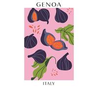 Stampa artistica di fico Genova Italia, poster botanico moderno, sfondo rosa
