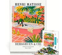 Stampa artistica di Henri Matisse "Cane nella vasca da bagno" Puzzle da 1000 pezzi per adolescenti Esercizio di logica Precisione Gioco di squadra Divertimento in famiglia Regalo di Natale (38x26cm)