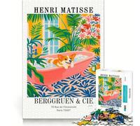 Stampa artistica di Henri Matisse con Corgi in bagno, puzzle da 1000 pezzi per adolescenti, per rilassarsi, connettersi, divertirsi, sfida, esporre opere d'arte (38x26cm)