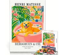 Stampa artistica di Henri Matisse raffigurante un cane che fa il bagno, puzzle da 1000 pezzi per adolescenti, antistress, per una connessione pulita e divertente, hobby da esporre in casa (38x26cm)