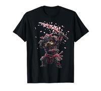 Stampa Artistica Giapponese con Bradipo Samurai Maglietta