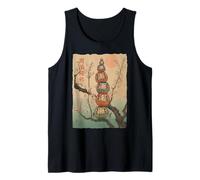 Stampa Artistica Giapponese Daruma Dolls Cherry Blossoms Canotta