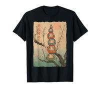 Stampa Artistica Giapponese Daruma Dolls Cherry Blossoms Maglietta