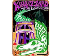 Stampa artistica in acciaio retrò con scritta "King Gizzard and the Lizard and the Lizard Wizard Brooklyn", 30,5 x 20,3 cm, decorazione da parete per casa, bar, uomo