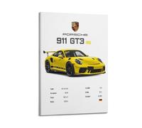 Stampa artistica moderna su tela con statistiche 911 GT3 RS su tela, motivo: auto da corsa sportiva, 40 x 60 cm
