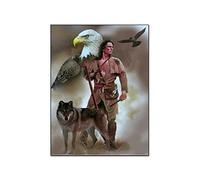 Stampa Artistica murale Moderna 40x60cm Nessun frame Poster di animali Indiani d'America e Pal Eagle Poster ispiratori Quadri astratta su tela Poster di arte da parete per l'Decorazioni del soggiorno